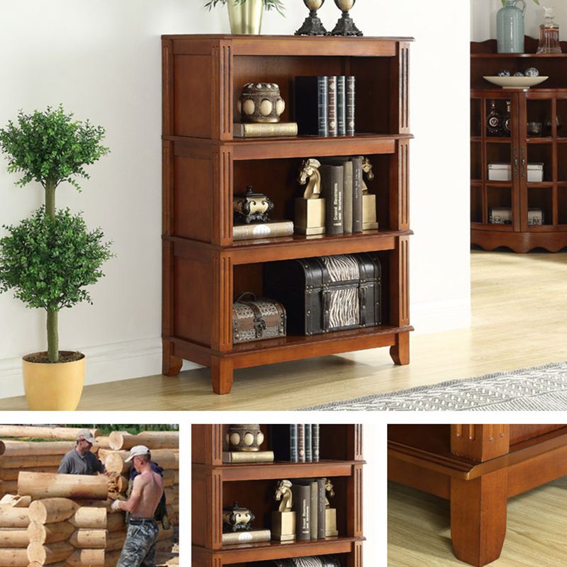 14" Wide Contemporary Shelf Bookcase Closed Back Solid Wood Bookcase