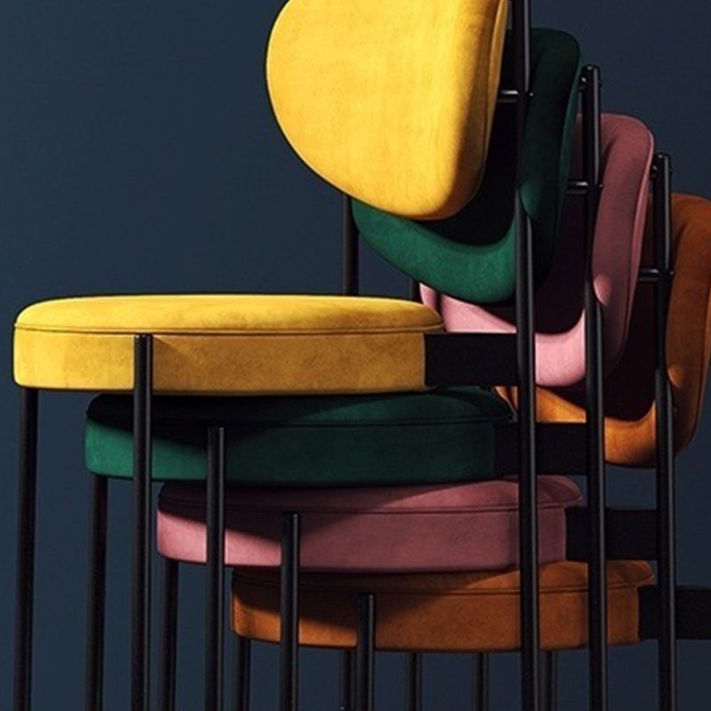 Glam Style Dining Chair Open Back Restaurant Armless Side Chair