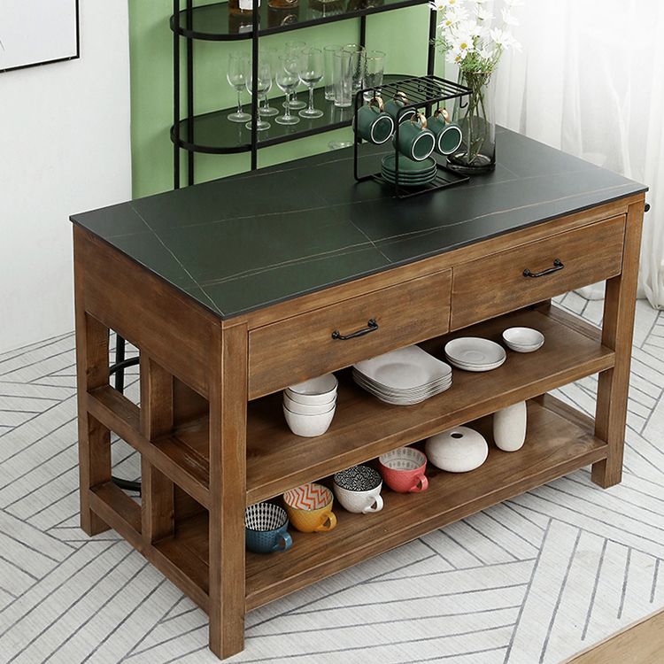 Modern Stationary Kitchen Island table Wood Kitchen Island table