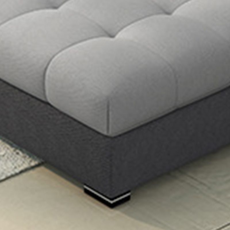 Slipcovered Square Arm Sectional Modern Fabric 4-seater Sectional