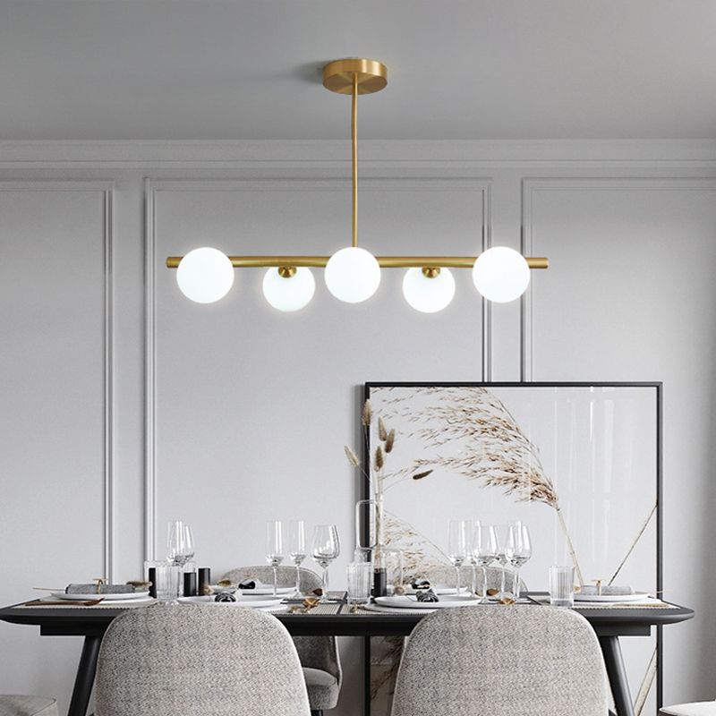 3/5/6-Light Golden Modern Kitchen Island Lighting Shaded Island Pendant Lighting