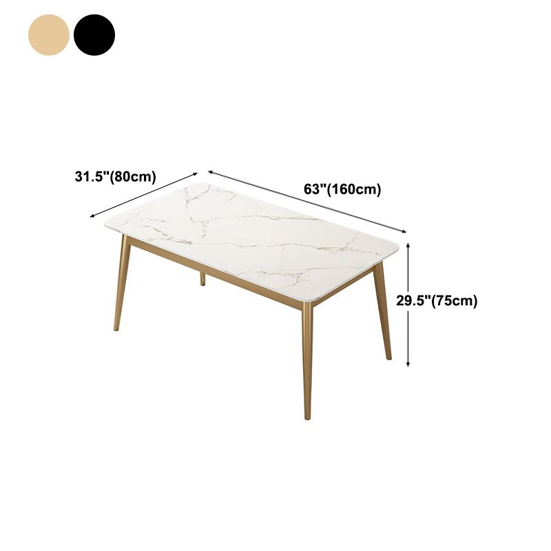 Traditional Luxury Dining Table Rectangle Sintered Stone Table for Home