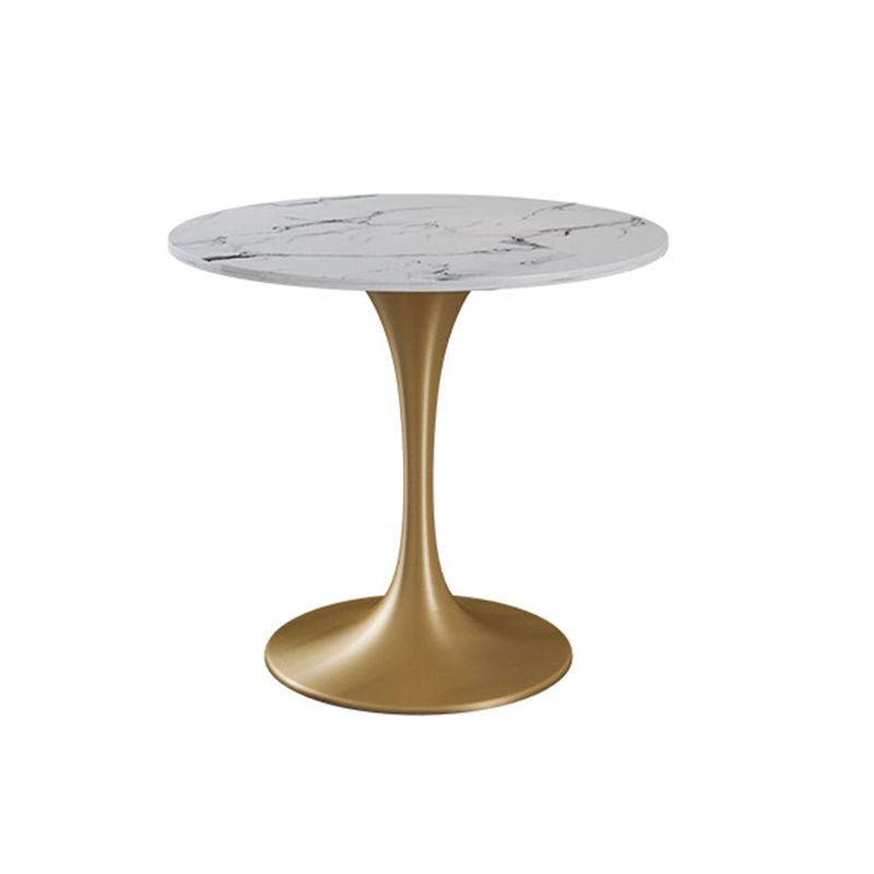 Glam Faux Marble Dining Table Set Round 1/2/4/5 Pieces Dining Set