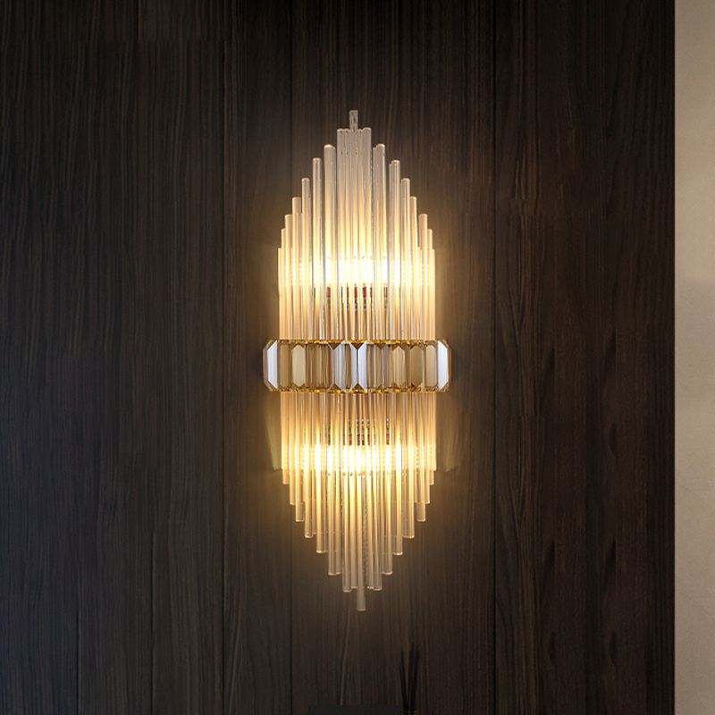 Crystal Geometric Shape Wall Light Modern 2-Lights Wall Light Sconce