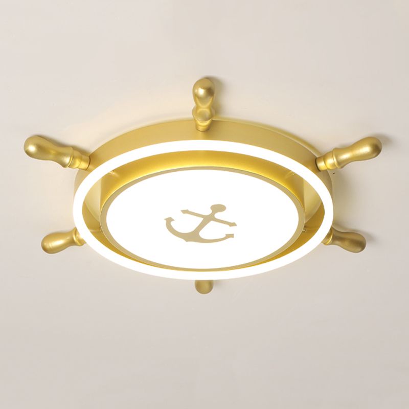 Plafonnier de navigation moderne en métal à 2 lumières pour chambre d'enfant