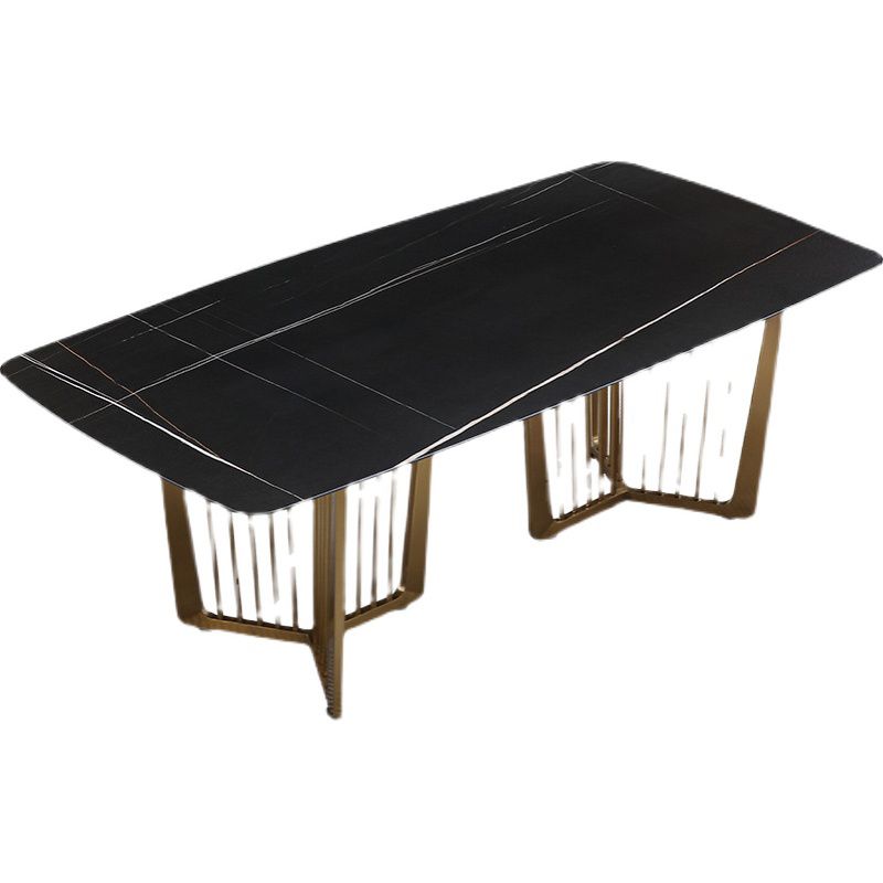 1/4/5/7 Pieces Modern Furniture Black Rectangle Stone Top Dining Room Set