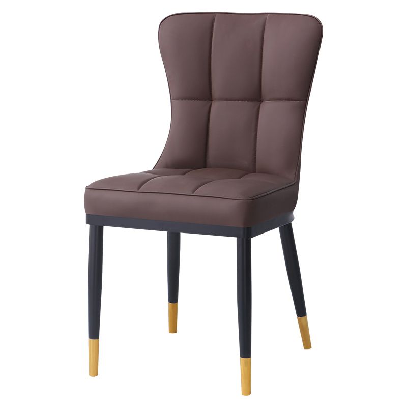 Chaise d'appoint de salle à manger moderne en métal, avec coussin de couleur, chaises Parsons pour la maison