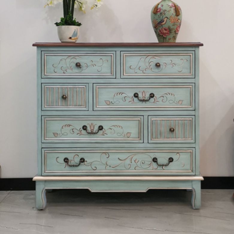 Traditional Wood Media Chest Horizontal Lingerie Chest with Drawers