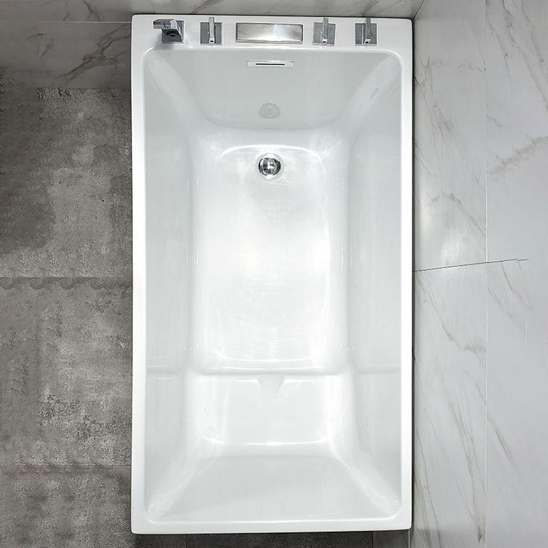 Contemporary Rectangle Acrylic Bathtub Freestanding Soaking Bathtub