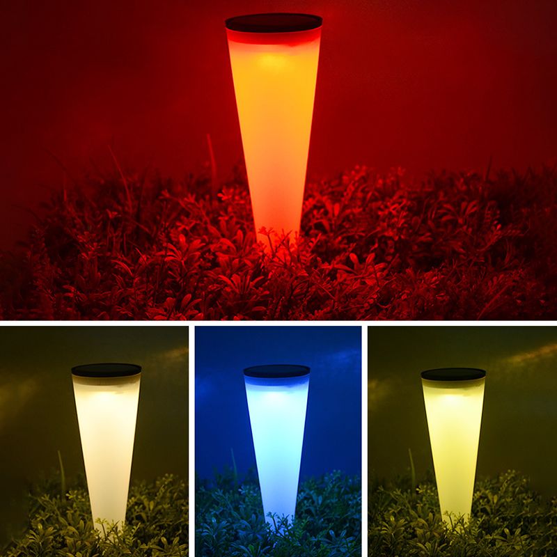 Conical Outdoor Solar Wall Sconce Plastic Nordic LED Wall Light Fixture in Black