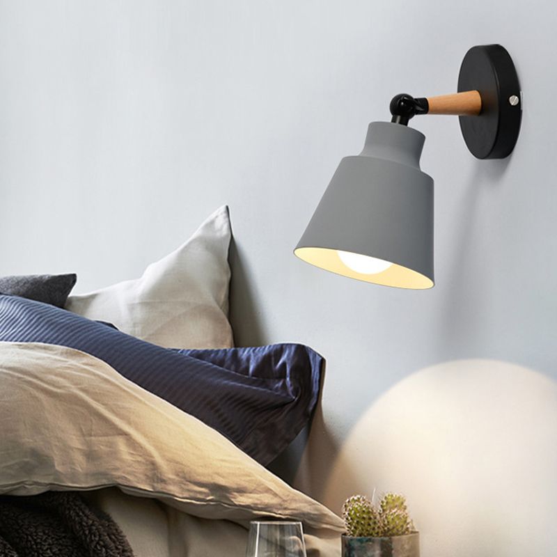 Postmodern Colorful Wall Light Fixture with Metal Shade for Sitting Room