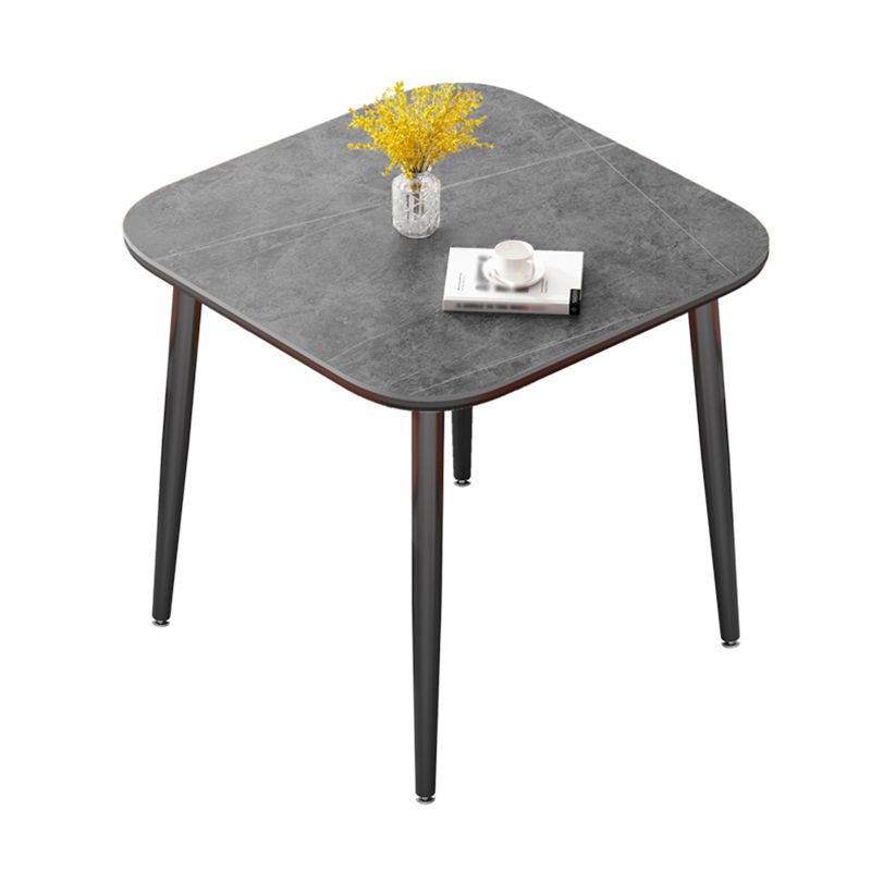 Modern Sintered Stone Dinner Table 4 Legs 31.2" Dining Table with Black Frame