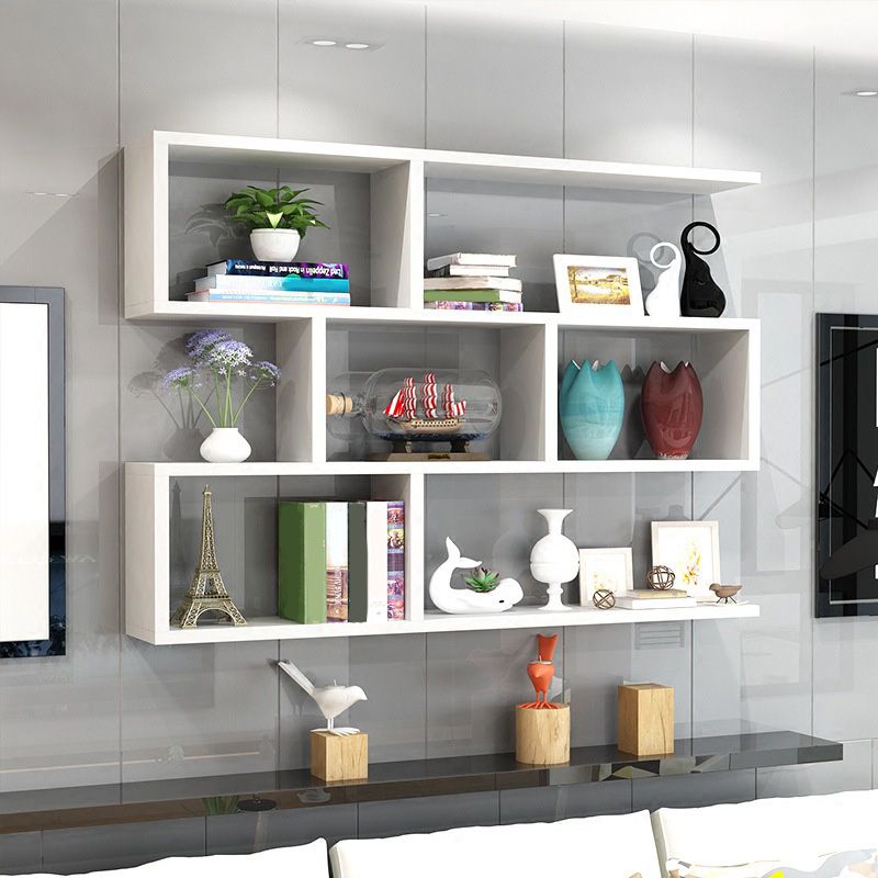 3-Tier 30" H Contemporary Floating Bookcase Wood Shelf Bookcase for Living Room