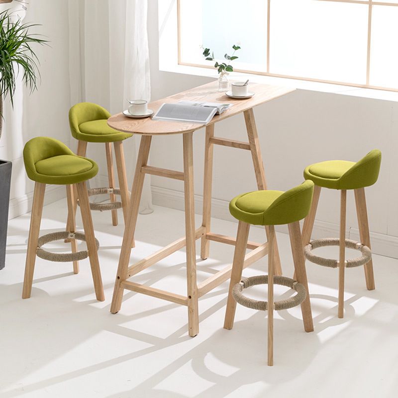 Scandinavian Footrest Dessert Shop Stool Matte Finish Upholstered Bar Stools