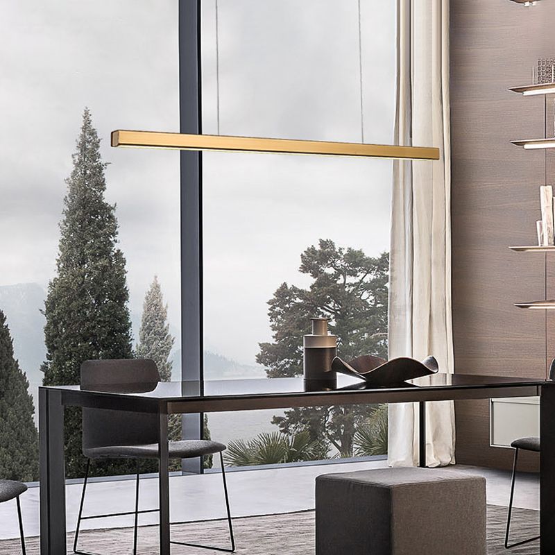 Contemporary Style Linear Island Pendant Metal 1- Light Island Light Fixture