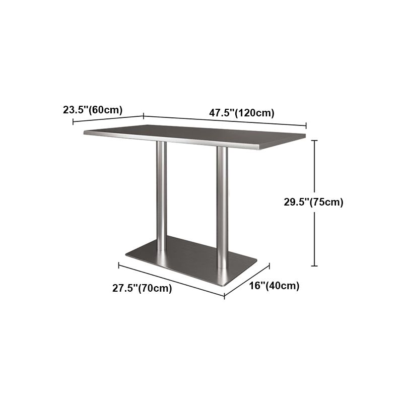 Industrial Style Dining Site Table Stainless Steel Dining Room Collection