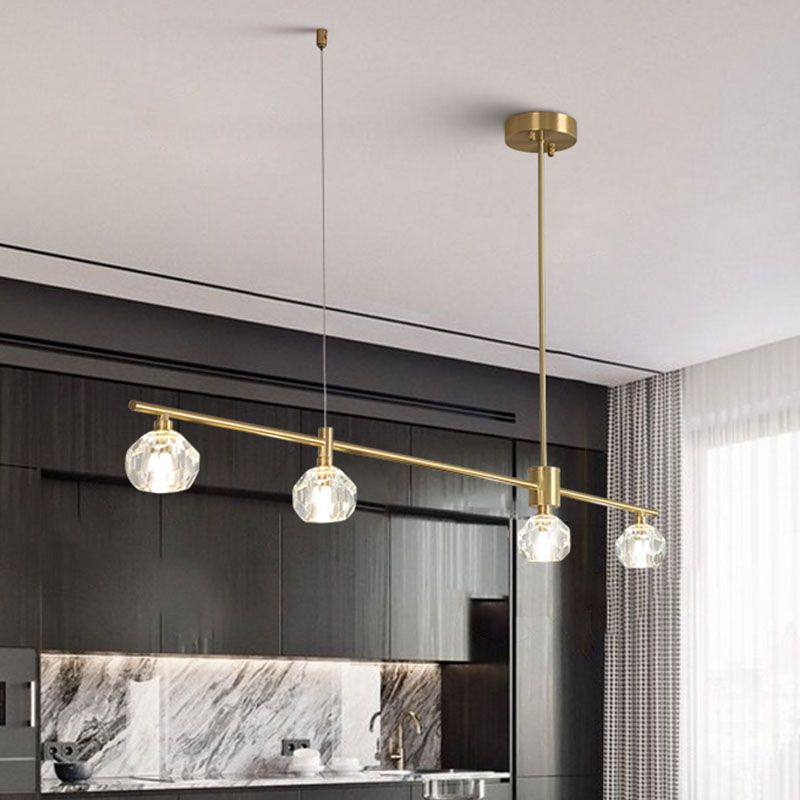 4 bulbos LED CANDELIER CHANDELIER CHANDELIER Pólgono de oro tradicional/globo/cuadro de restaurantes de restaurantes Cosculador de iluminación
