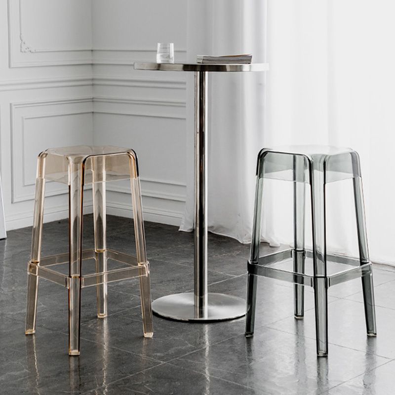 Contemporary Backless Bar-stool Plastic Counter Bar Stool with Plastic Legs for indoor