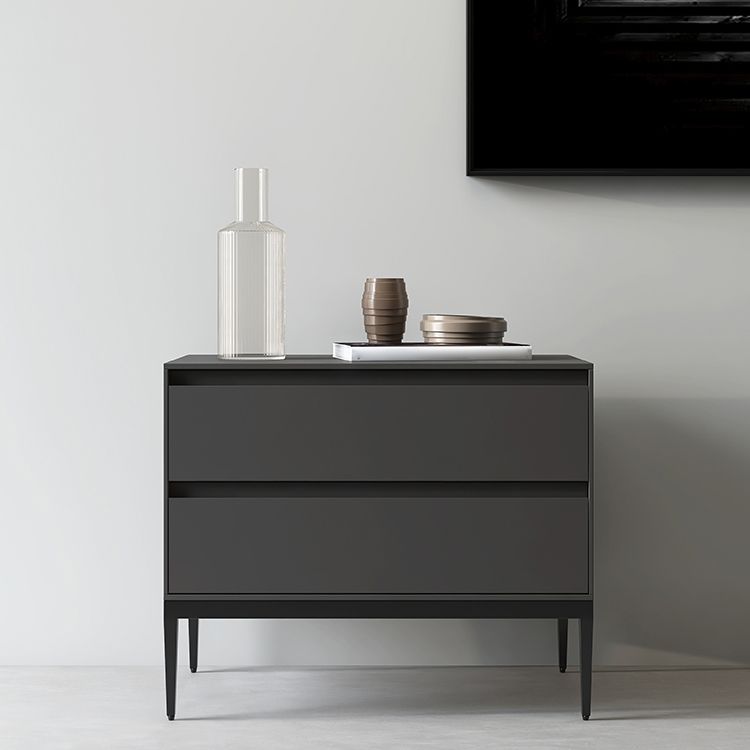 20" Tall 2 - Drawer Nightstand with Metal Legs Glam Night Table