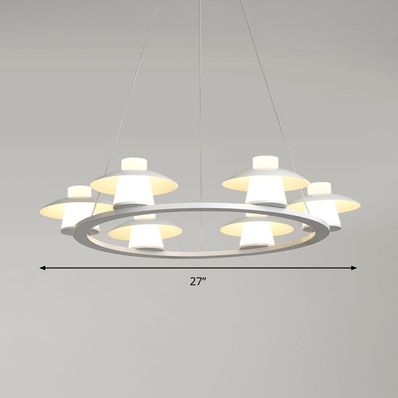 Costilla acrílica colgante modernista de 6/8 lámpara de techo colgante de led blanco con luz cálida/blanca