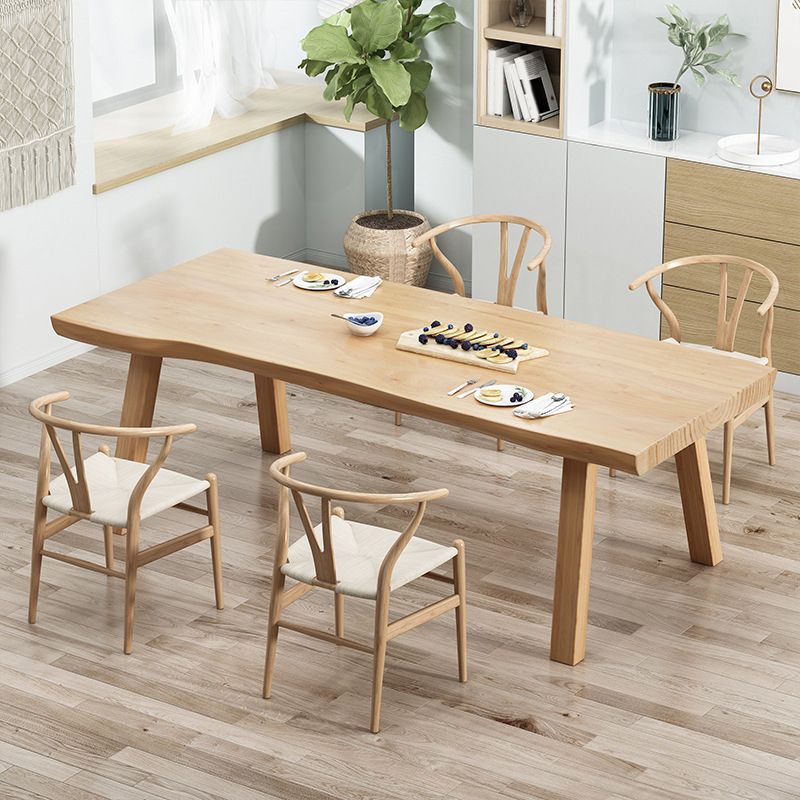 Modern Dining Set 1/2/5/7 Pcs Rectangle Solid Wood Dining Table and Chairs