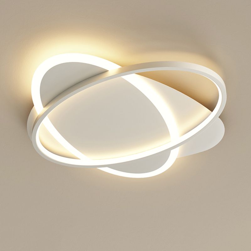 Plafonnier LED ovale minimaliste moderne en fer forgé avec abat-jour en acrylique