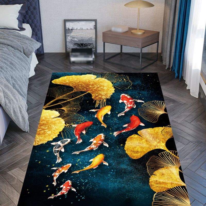 Modern Area Rug Unique Animal Print Carpet Washable Polyester Living Room Rug with Non-Slip Backing