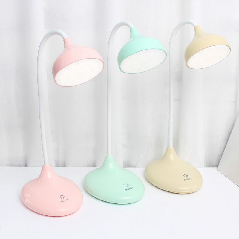 Teardrop Shaped Plastic Study Lamp Macaron LED Table Light for Dormitory