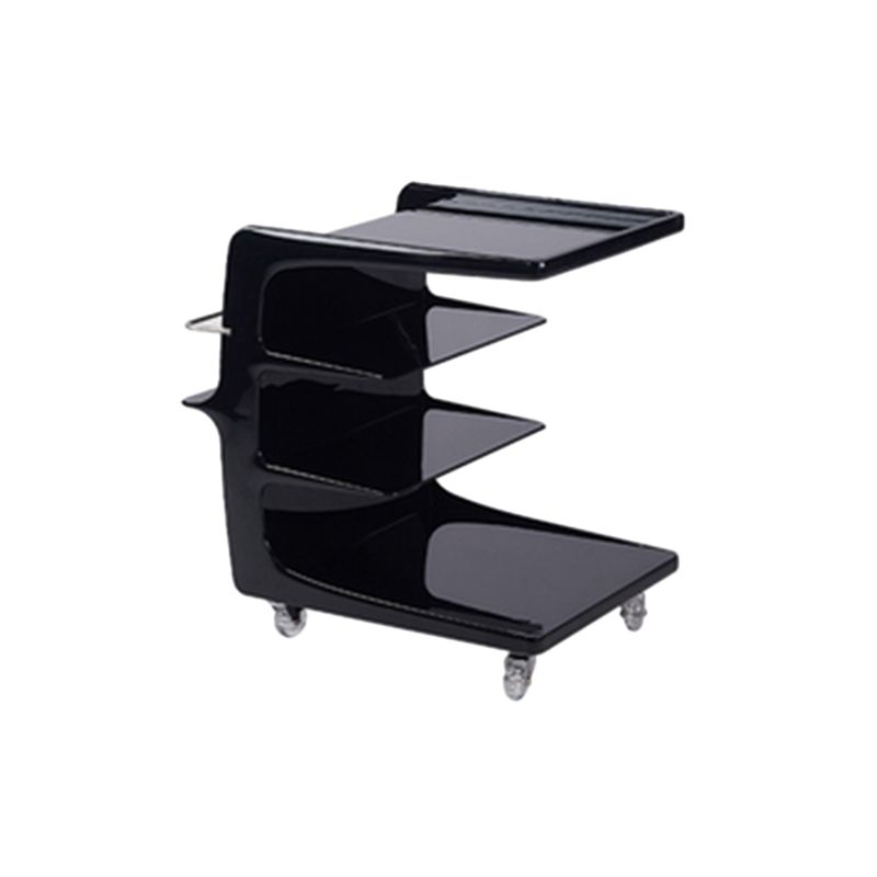 Modern Acrylic Sofa Side Accent Table 21.65" High End Table with Storage