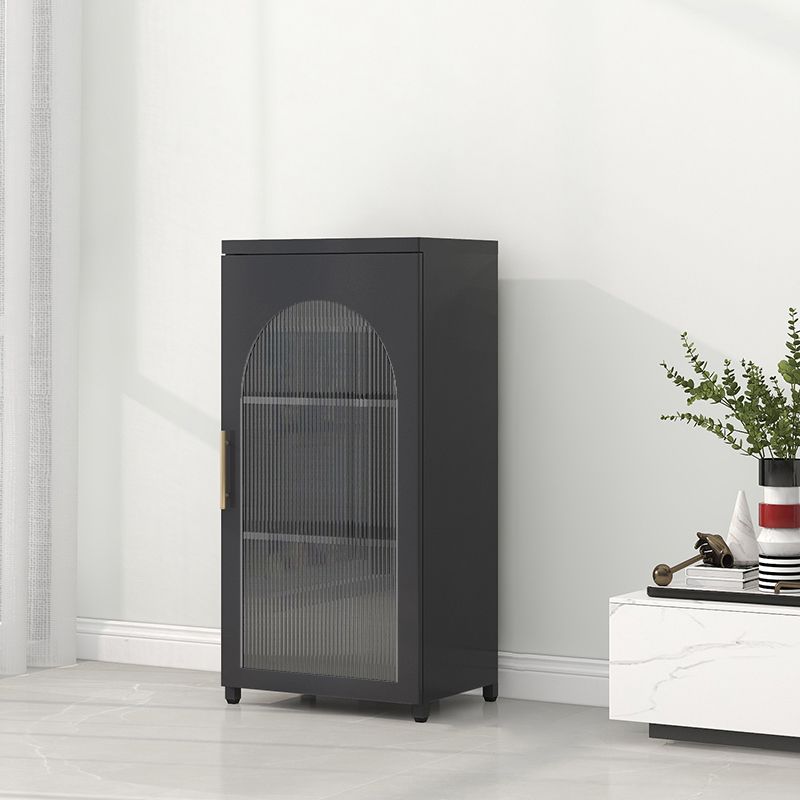 Modern Steel Bookcase, Glass Door Closed Back Bookshelf for Any Room