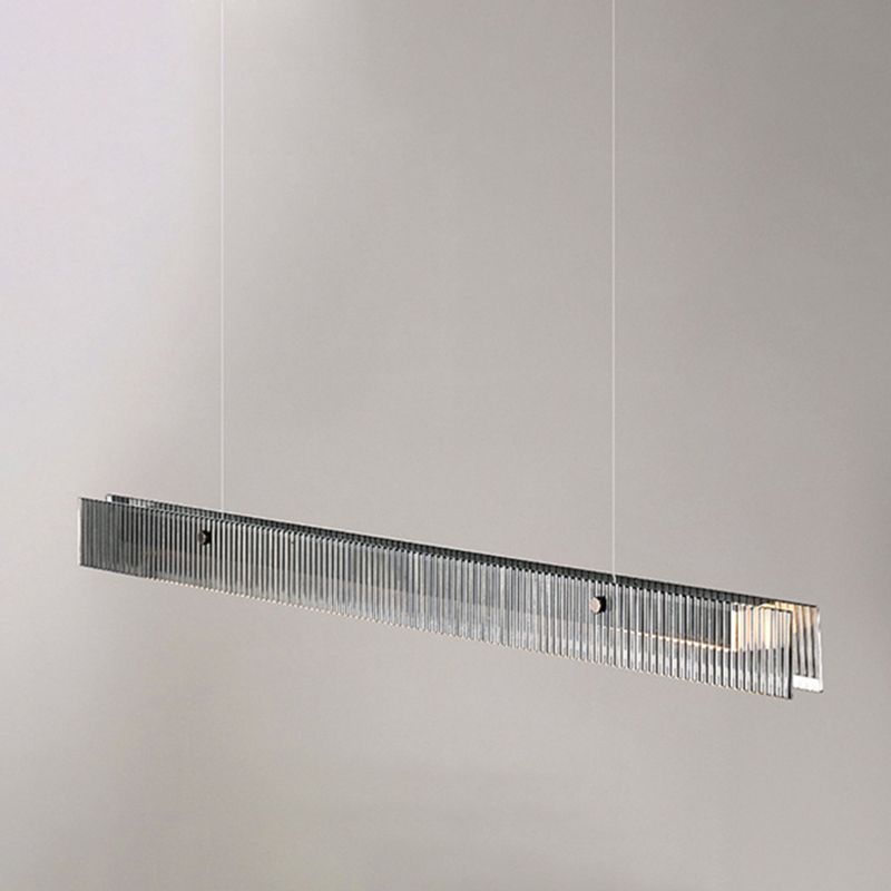 Aluminum Kitchen Island Fixture LED Bar Ceiling Pendant with Glass Shade