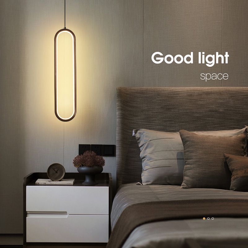 Geometric Pendant Lighting Fixtures Modern LED Suspension Lamp with White Acrylic Shade