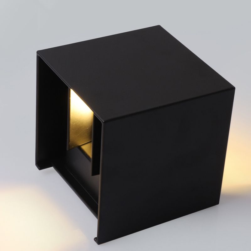 Minimalism Wall Sconce Square Wall Light Fixture with Metal Shade for Bedroom