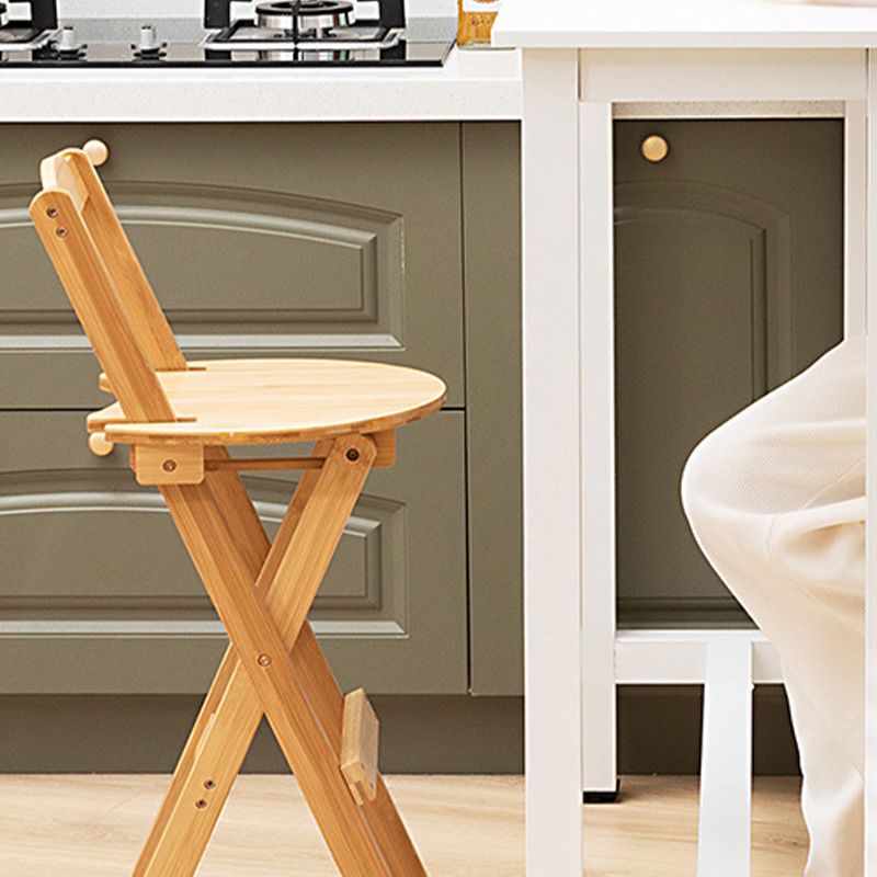 Contemporary Living Room Bar Stools Wooden Folding Low Back Stool