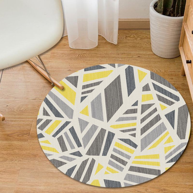 Modern Home Decor Rug Multi-Color Geometric Area Carpet Polypropylene Easy Care Machine Washable Rug