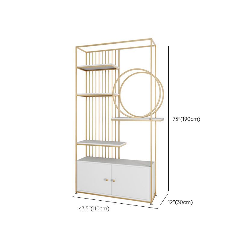 Glam Metal Shelf Bookcase Open Back Bookshelf for Study Room