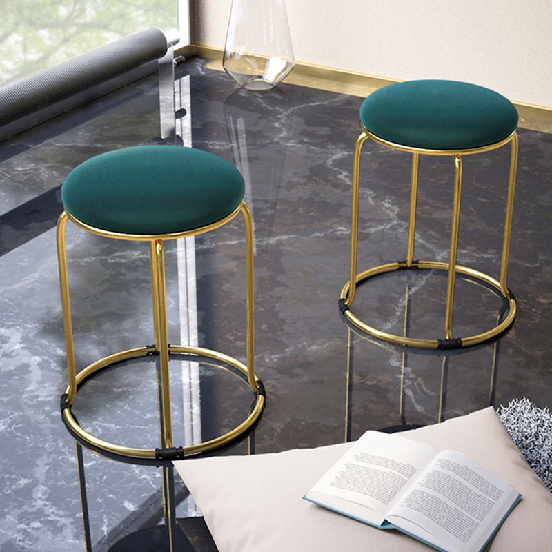 Glam Mental Leg Solid Ottoman Velvet Standard Fade Resistant Solid Color Round Ottoman