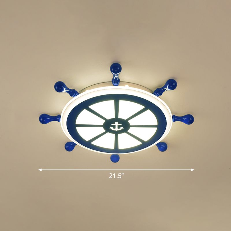 Rudder Kinderzimmer-Deckenbeleuchtung, kreative LED-Einbauleuchte aus Acryl in Marineblau