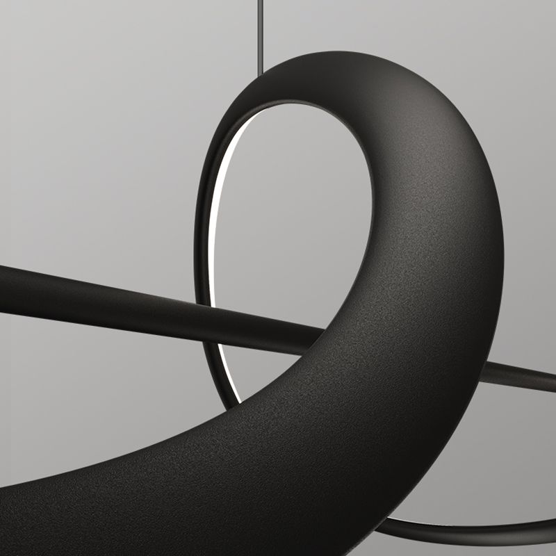 Modern LED Island Lamp Strip Shape Island Hanging Lamp with Plastic Shade for Dining Room