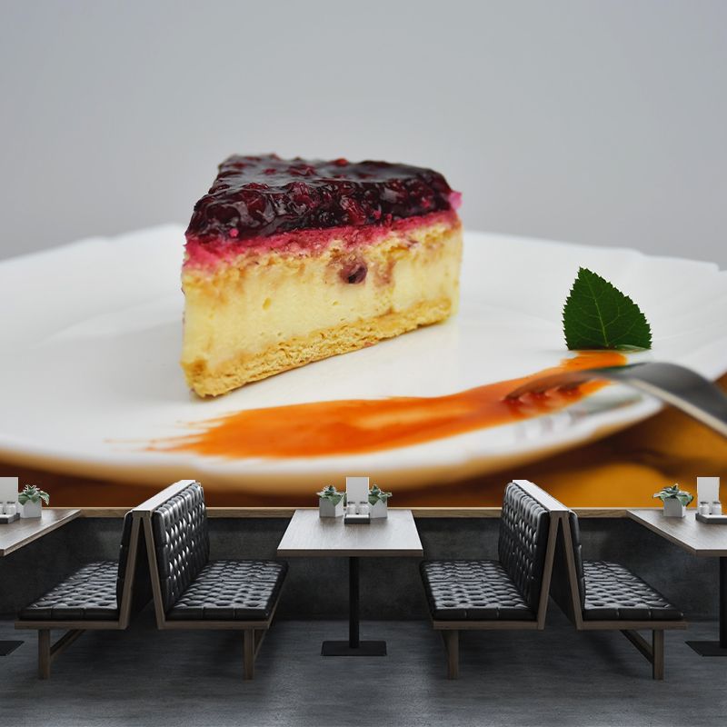 Cheesecake Dessert Mural Wallpaper Modern Commerce Shop Decoration Wall Decal