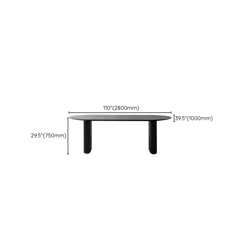 Modern Oval Dining Table Solid Wood Dinner Table for Dining Room