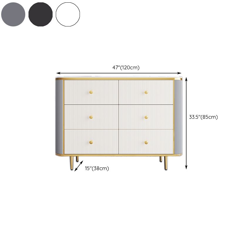 14.82-inch Width Glam Storage Chest Stone Dresser with 5/6 Drawers