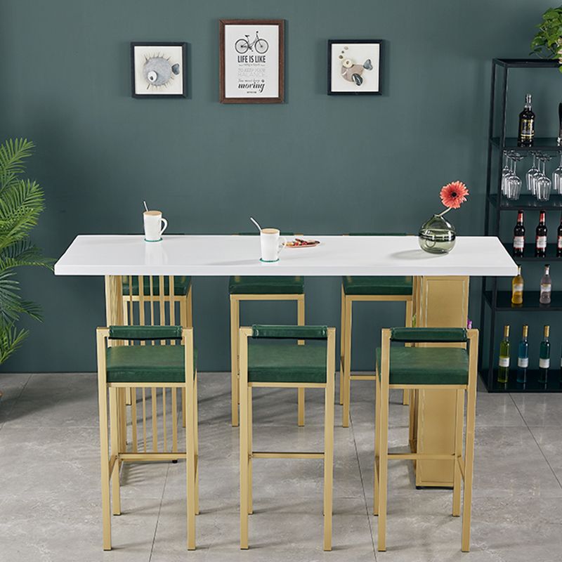 Wood Bar Table Traditional Luxury Rectangle Bar Counter Table with Double Pedestal