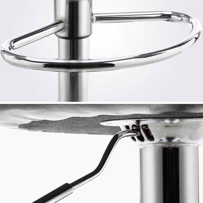 Taburete de bar con respaldo bajo de cuero moderno, taburete de mostrador de altura ajustable acolchado armado