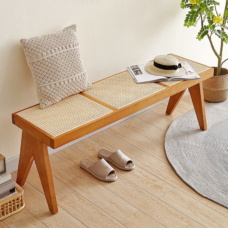 15 Inch Wide Modern Entryway Bench Wood Seating Bench with Legs