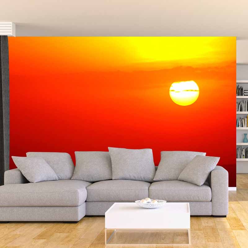 Photography Wall Mural Wallpaper Setting Sun Sitting Room Wall Mural