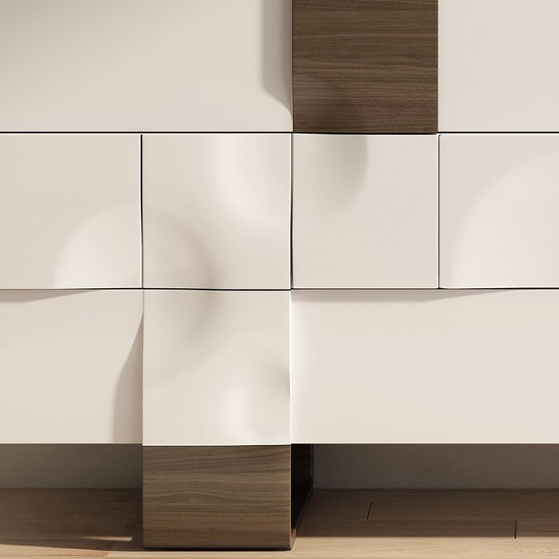 Nordic Style Solid Wood Storage Drawers Sideboard Cabinet in White