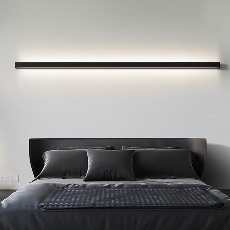 1-Light Linear Wall Mount Light Modern Style Metal Wall Mount Lighting in Black