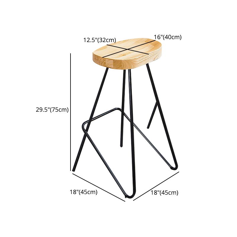 Modern Style Solid Wood Bar Stool with Footrest Bistro Bar Stool