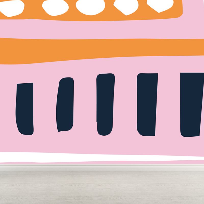 Abstract Pattern Wall Mural Contemporary Non-Woven Textured Wall Covering in Soft Color